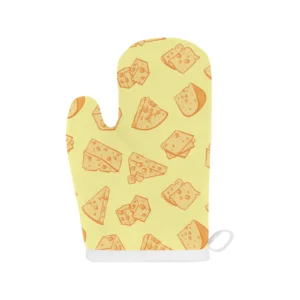 Cheese Design Pattern Heat Resistant Oven Mitts Pot Holders Set