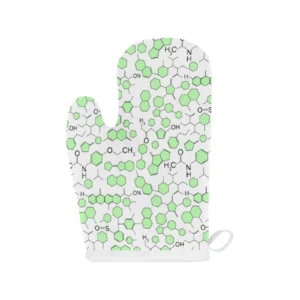 Chemistry Periodic Table Pattern Print Design 03 Heat Resistant Oven Mitts Pot Holders Set