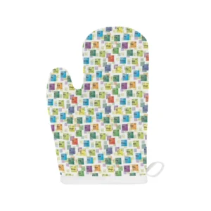 Chemistry Periodic Table Pattern Print Design 05 Heat Resistant Oven Mitts Pot Holders Set
