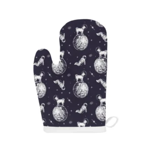 Chihuahua Space Helmet Astronaut Pattern Heat Resistant Oven Mitts Pot Holders Set