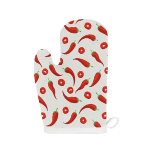 Chili Pattern Heat Resistant Oven Mitts Pot Holders Set