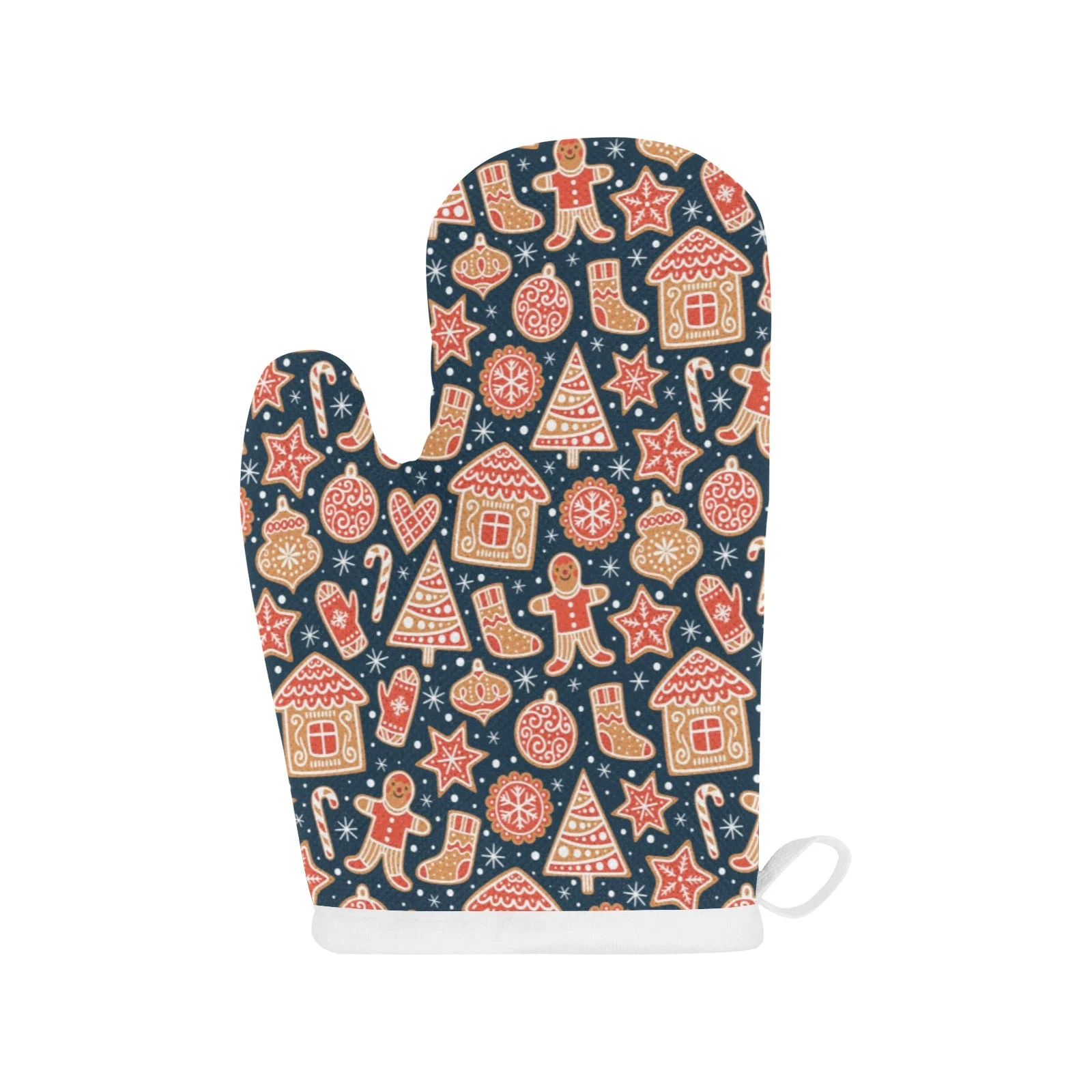 Christmas Gingerbread Cookie Pattern Heat Resistant Oven Mitts Pot Holders Set Christmas Gingerbread Cookie Pattern Heat Resistant Oven Mitts Pot Holders Set
