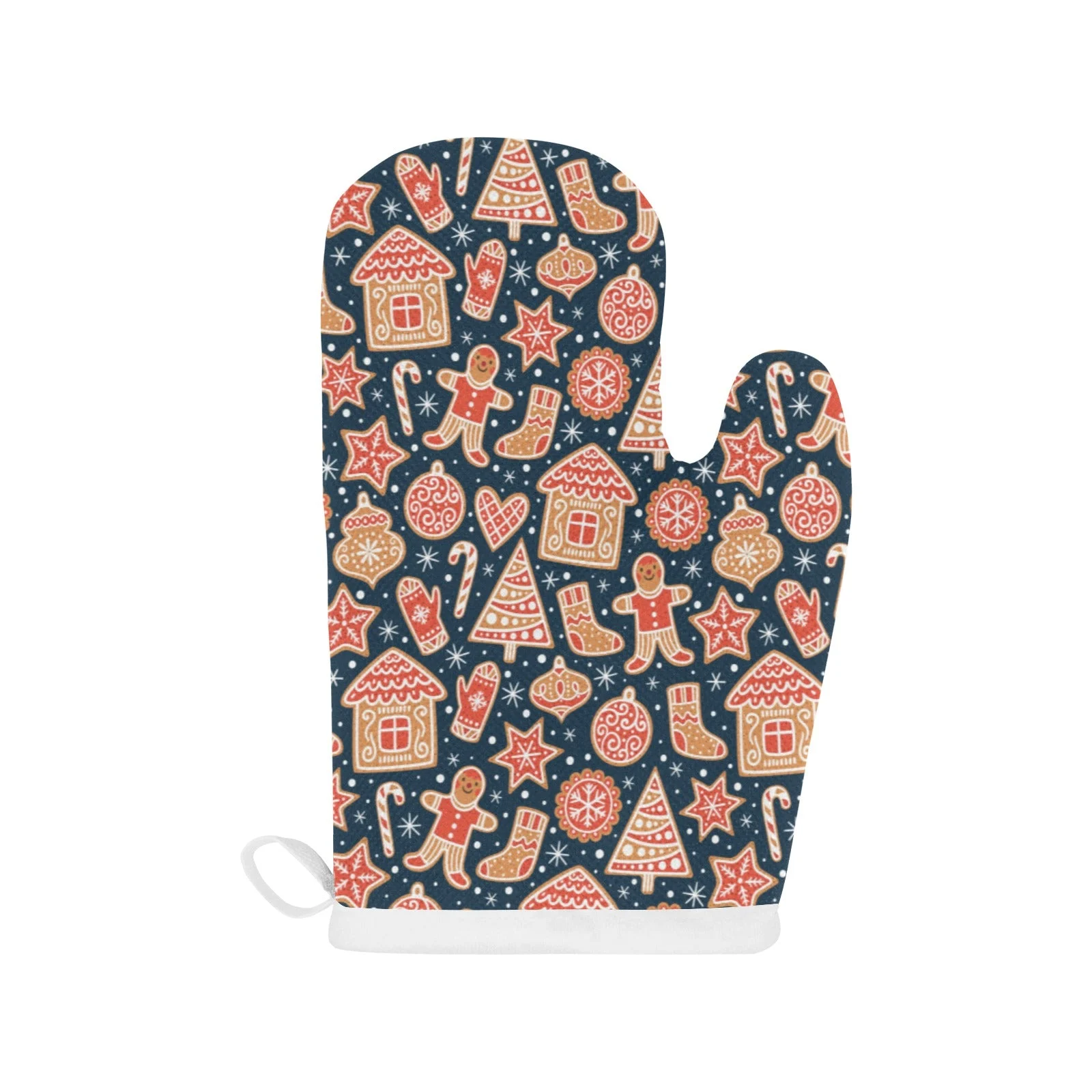 Christmas Gingerbread Cookie Pattern Heat Resistant Oven Mitts Pot Holders Set Christmas Gingerbread Cookie Pattern Heat Resistant Oven Mitts Pot Holders Set