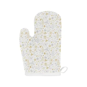 Christmas Tree Christmas Element Silver Gold Pattern Heat Resistant Oven Mitts Pot Holders Set