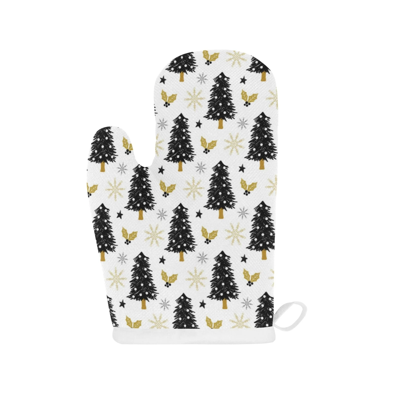 Christmas Tree Holly Snow Star Pattern Heat Resistant Oven Mitts Pot Holders Set Christmas Tree Holly Snow Star Pattern Heat Resistant Oven Mitts Pot Holders Set