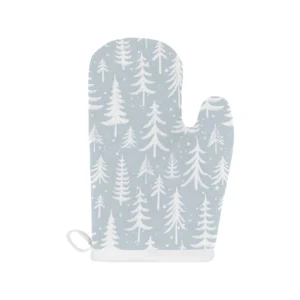 Christmas Tree Winter Forest Pattern Heat Resistant Oven Mitts Pot Holders Set