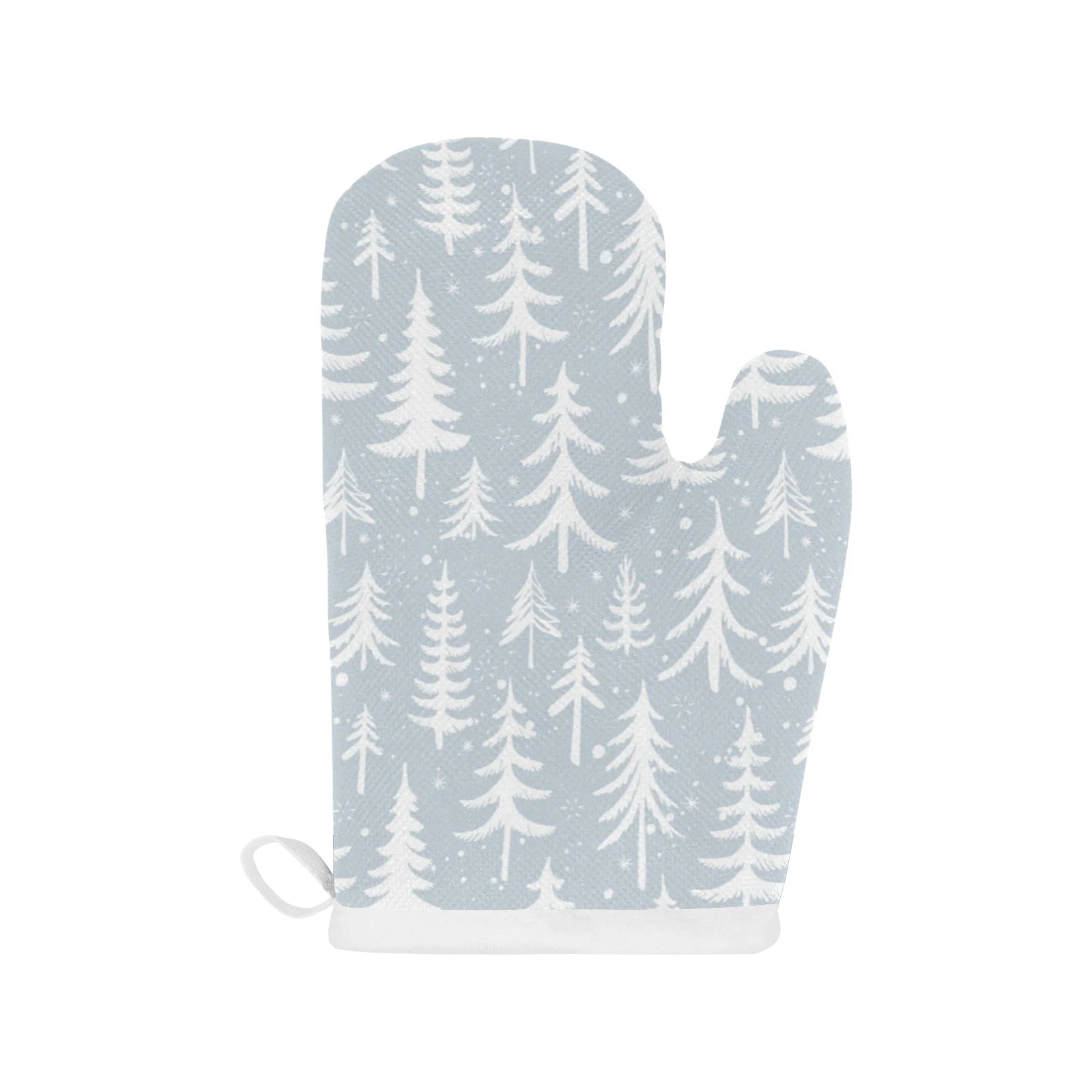 Christmas Tree Winter Forest Pattern Heat Resistant Oven Mitts Pot Holders Set Christmas Tree Winter Forest Pattern Heat Resistant Oven Mitts Pot Holders Set