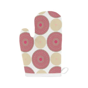 Circle Indian Pattern Heat Resistant Oven Mitts Pot Holders Set