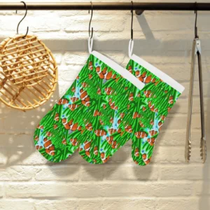 Clown Fish Pattern Print Design 01 Heat Resistant Oven Mitts Pot Holders Set