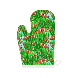 Clown Fish Pattern Print Design 01 Heat Resistant Oven Mitts Pot Holders Set