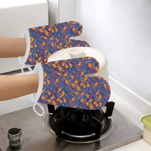 Clown Fish Pattern Print Design 04 Heat Resistant Oven Mitts Pot Holders Set