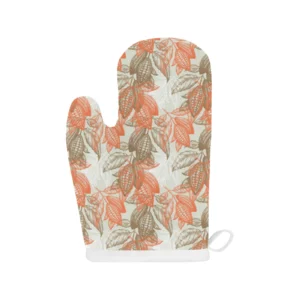 Cocoa Beans Cocoa Tree Pattern Heat Resistant Oven Mitts Pot Holders Set