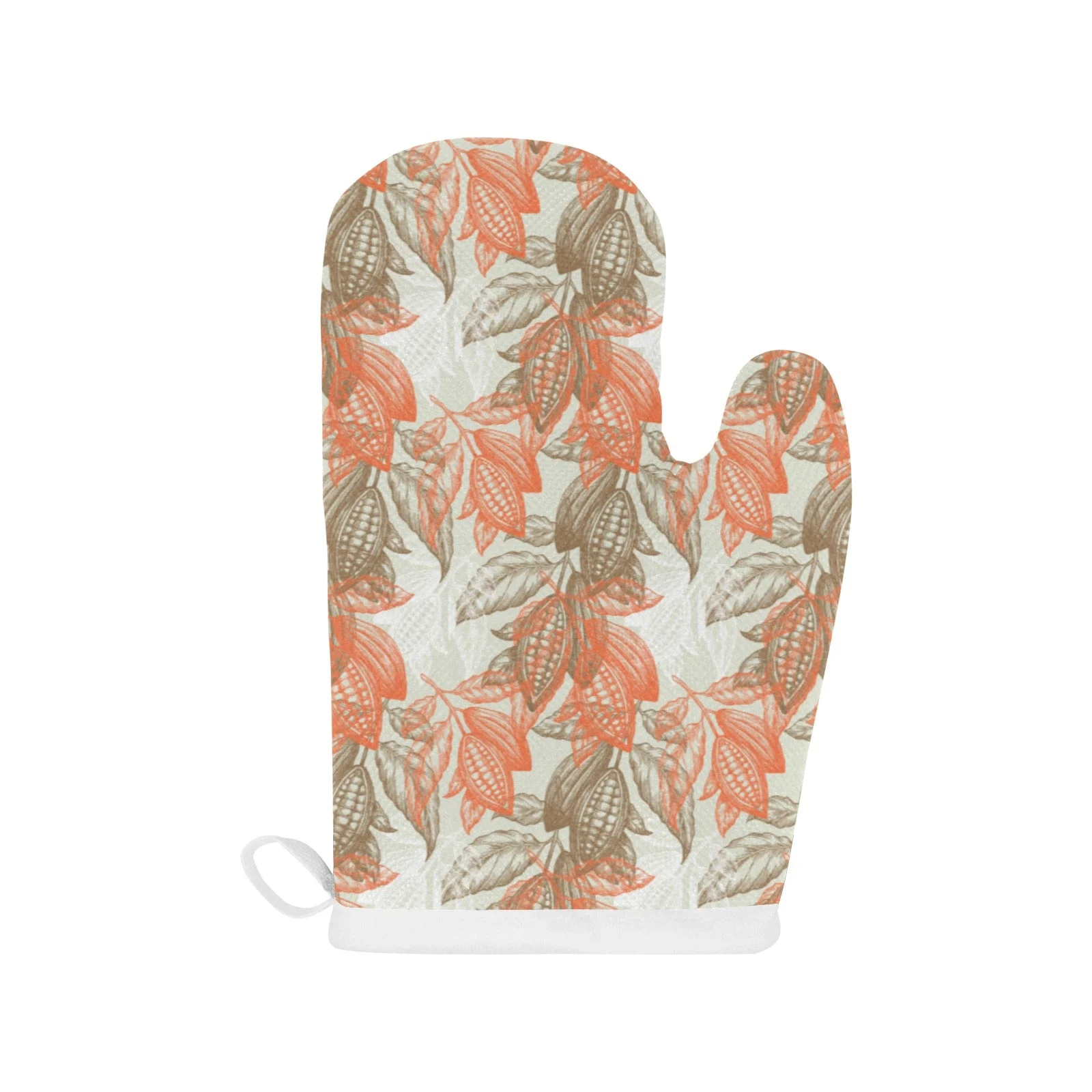 Cocoa Beans Cocoa Tree Pattern Heat Resistant Oven Mitts Pot Holders Set Cocoa Beans Cocoa Tree Pattern Heat Resistant Oven Mitts Pot Holders Set