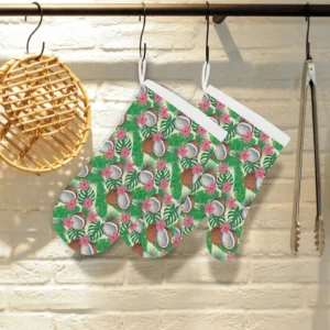 Coconut Pattern Print Design 01 Heat Resistant Oven Mitts Pot Holders Set