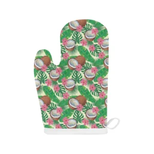 Coconut Pattern Print Design 01 Heat Resistant Oven Mitts Pot Holders Set
