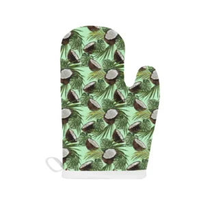 Coconut Pattern Print Design 02 Heat Resistant Oven Mitts Pot Holders Set