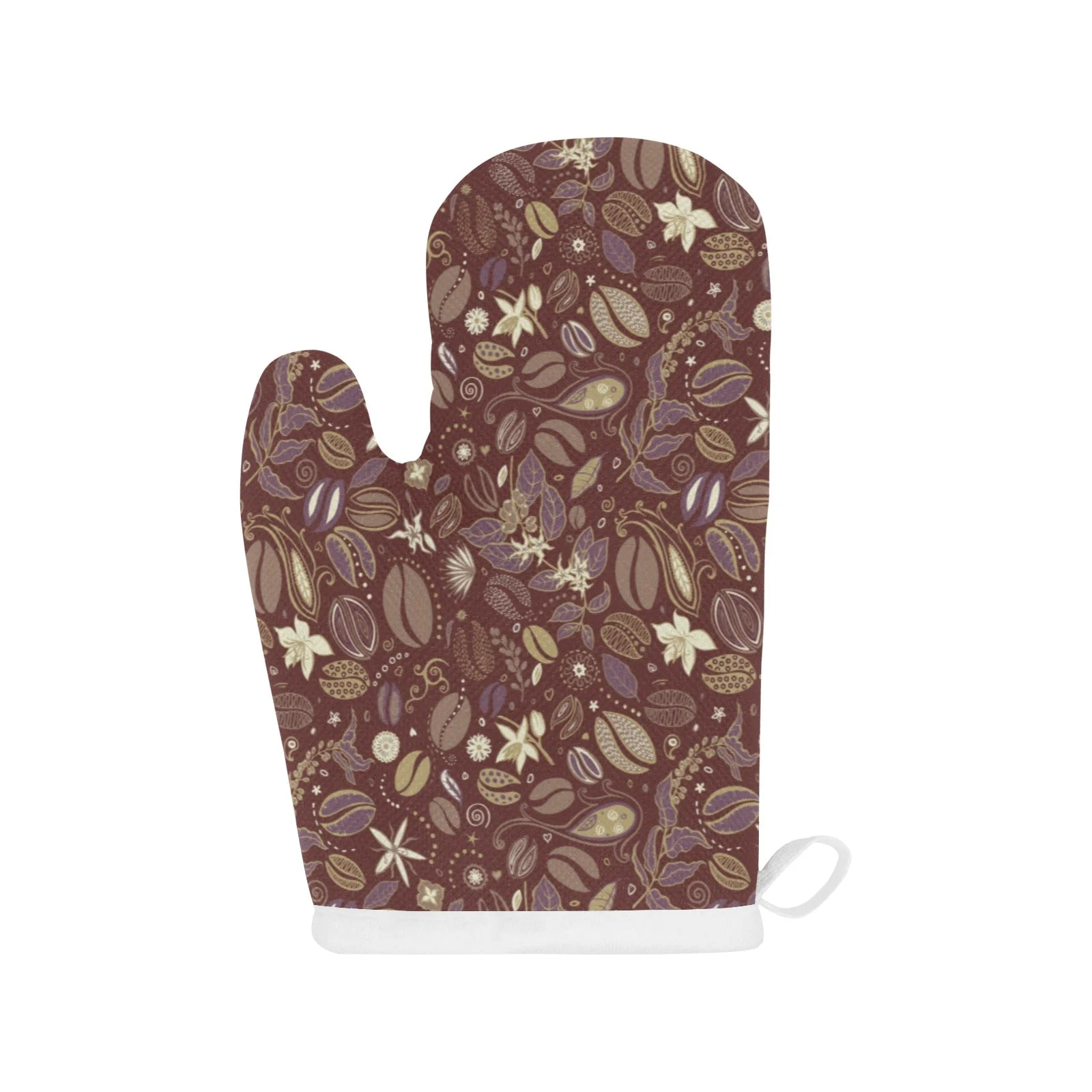 Coffee Bean Flower Pattern Heat Resistant Oven Mitts Pot Holders Set Coffee Bean Flower Pattern Heat Resistant Oven Mitts Pot Holders Set