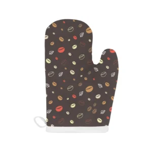 Coffee Bean Leave Pattern Heat Resistant Oven Mitts Pot Holders Set