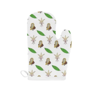 Color Hand Drawn Cacao Pattern Heat Resistant Oven Mitts Pot Holders Set