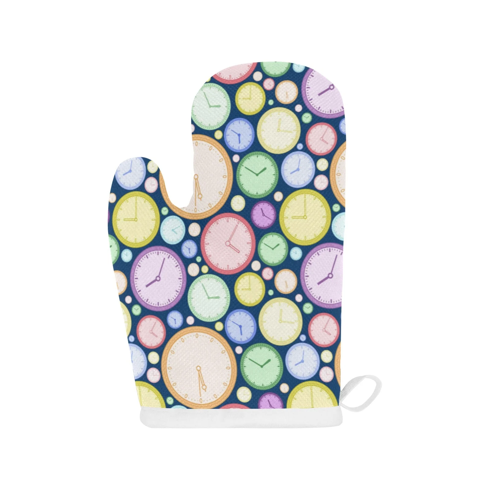 Colorful Clock Background Heat Resistant Oven Mitts Pot Holders Set Colorful Clock Background Heat Resistant Oven Mitts Pot Holders Set