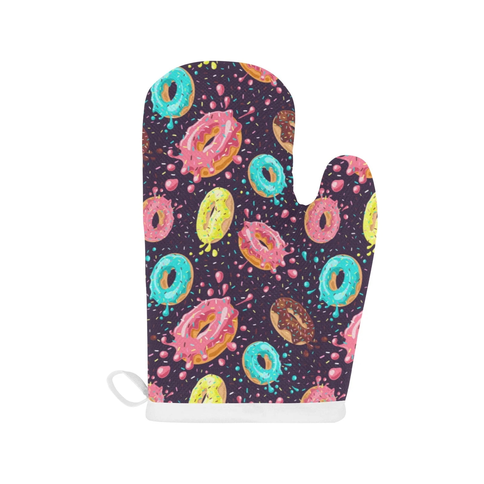 Colorful Donut Glaze Pattern Heat Resistant Oven Mitts Pot Holders Set Colorful Donut Glaze Pattern Heat Resistant Oven Mitts Pot Holders Set