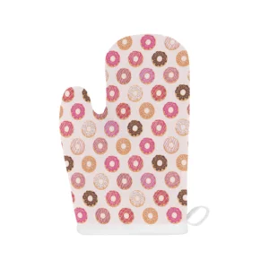 Colorful Donut Pattern Heat Resistant Oven Mitts Pot Holders Set