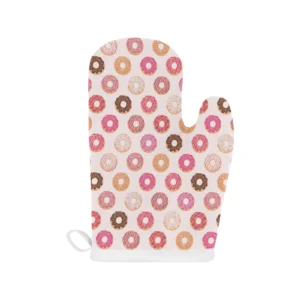 Colorful Donut Pattern Heat Resistant Oven Mitts Pot Holders Set
