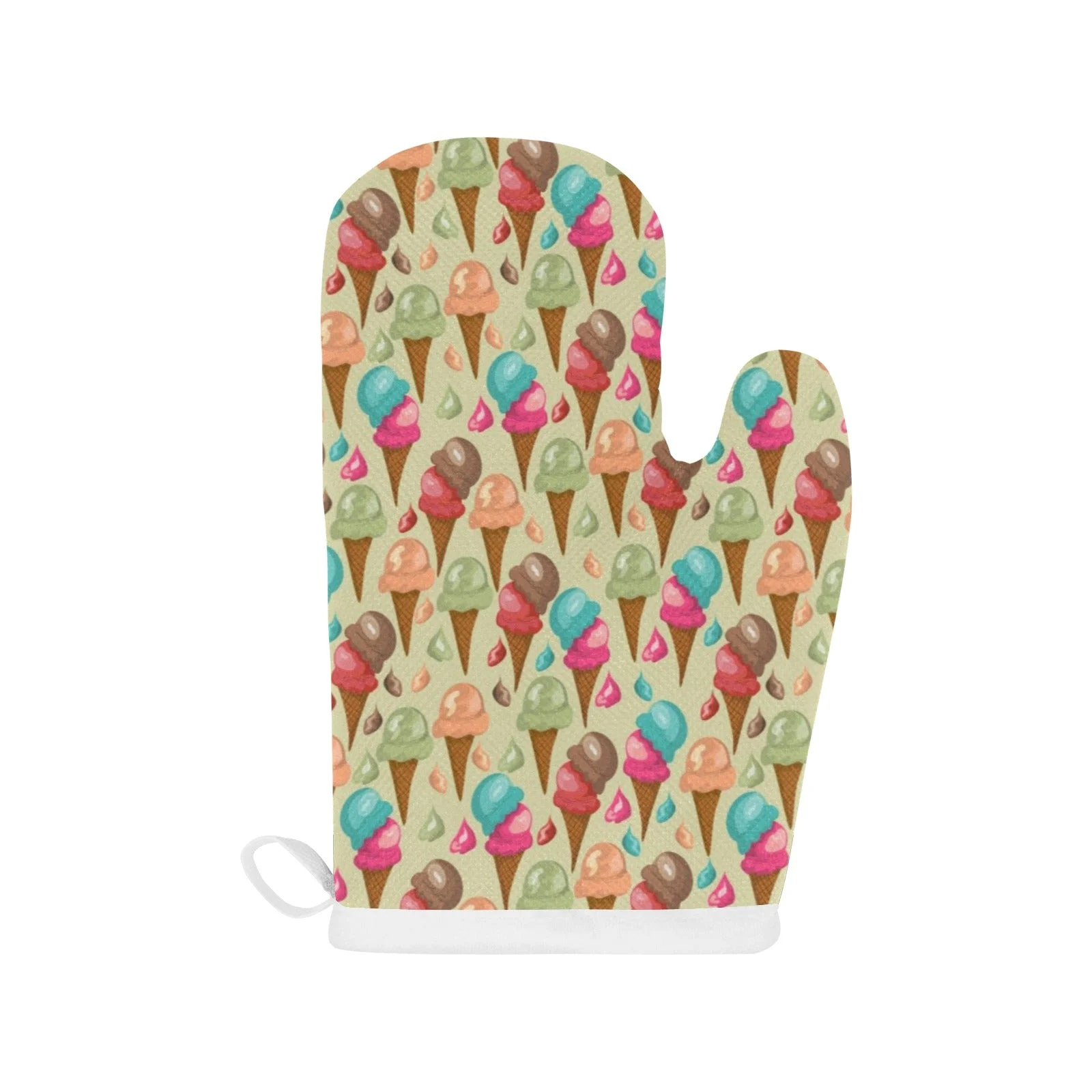 Colorful Ice Cream Pattern Heat Resistant Oven Mitts Pot Holders Set Colorful Ice Cream Pattern Heat Resistant Oven Mitts Pot Holders Set