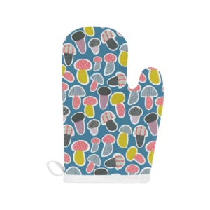 Colorful Mushroom Design Pattern Heat Resistant Oven Mitts Pot Holders Set