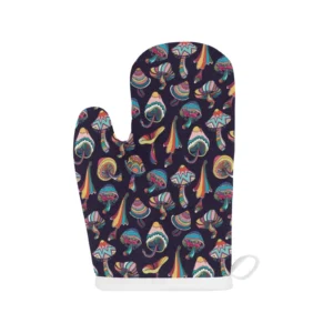 Colorful Mushroom Pattern Heat Resistant Oven Mitts Pot Holders Set