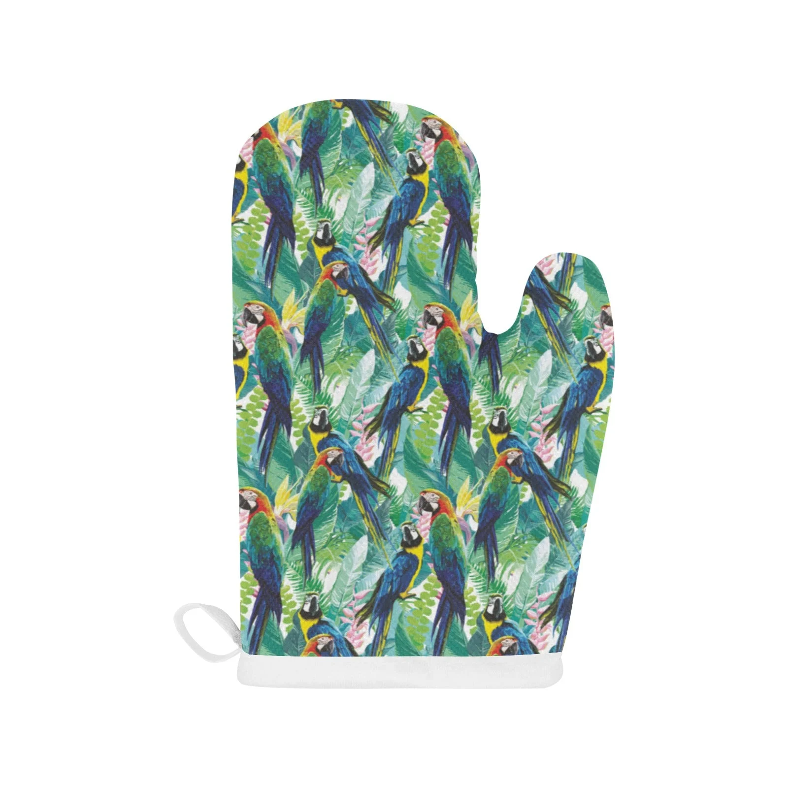 Colorful Parrot Exotic Flower Leaves Heat Resistant Oven Mitts Pot Holders Set Colorful Parrot Exotic Flower Leaves Heat Resistant Oven Mitts Pot Holders Set