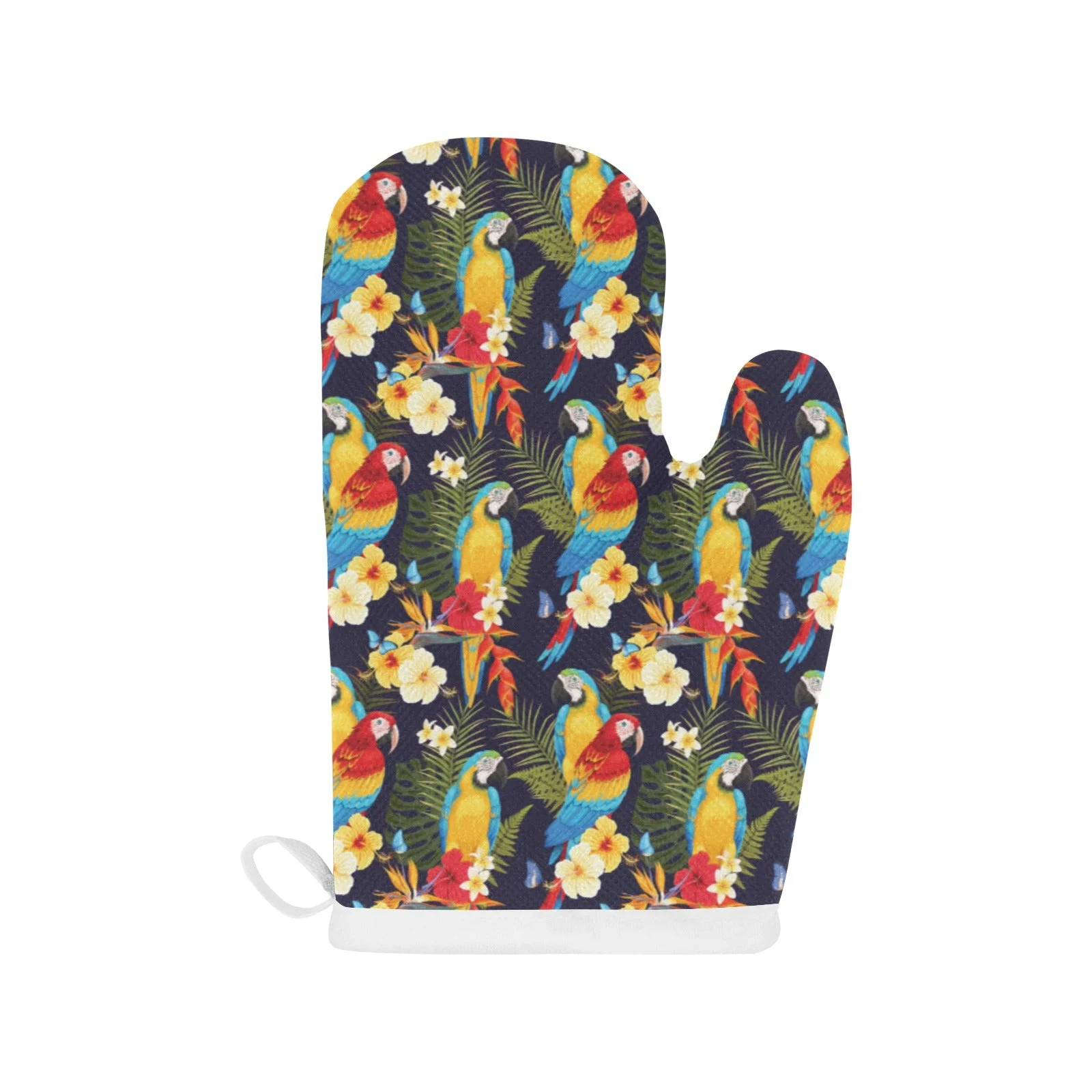Colorful Parrot Flower Pattern Heat Resistant Oven Mitts Pot Holders Set Colorful Parrot Flower Pattern Heat Resistant Oven Mitts Pot Holders Set