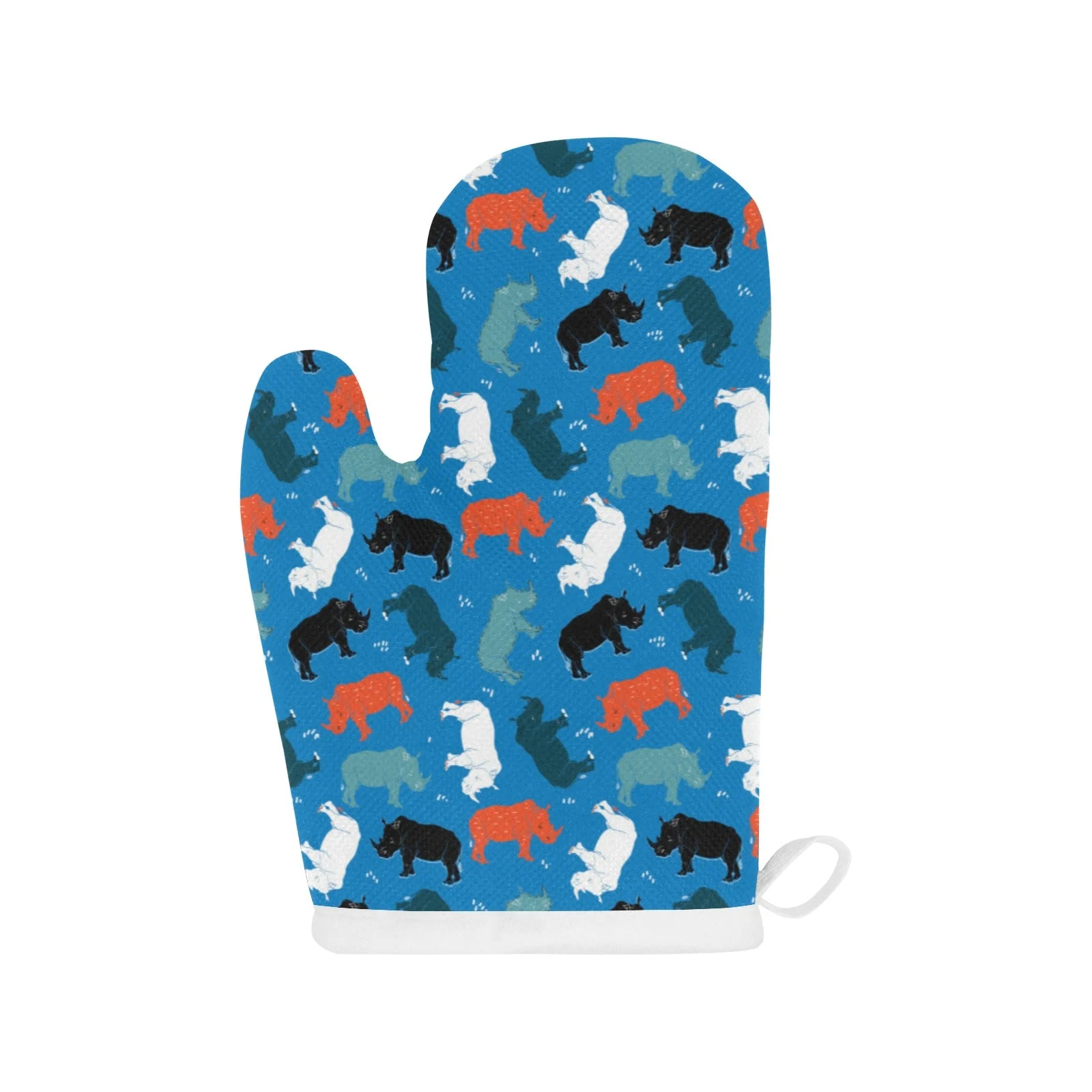 Colorful Rhino Pattern Heat Resistant Oven Mitts Pot Holders Set Colorful Rhino Pattern Heat Resistant Oven Mitts Pot Holders Set