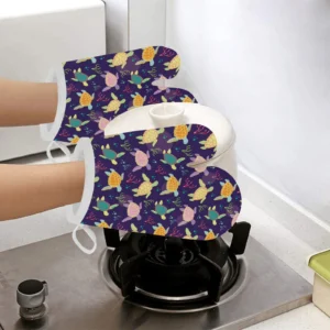 Colorful Sea Turtle Pattern Heat Resistant Oven Mitts Pot Holders Set
