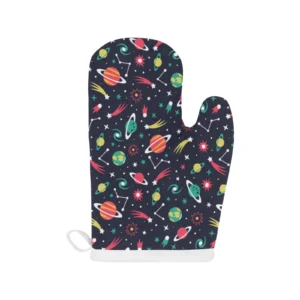 Colorful Space Pattern Planet Star Heat Resistant Oven Mitts Pot Holders Set