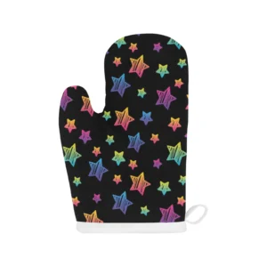 Colorful Star Pattern Heat Resistant Oven Mitts Pot Holders Set