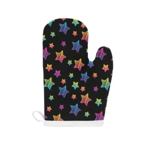 Colorful Star Pattern Heat Resistant Oven Mitts Pot Holders Set