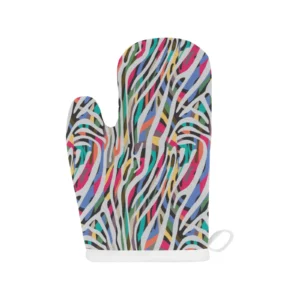 Colorful Zebra Skin Pattern Heat Resistant Oven Mitts Pot Holders Set