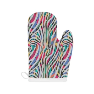Colorful Zebra Skin Pattern Heat Resistant Oven Mitts Pot Holders Set
