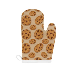 Cookie Pattern Heat Resistant Oven Mitts Pot Holders Set