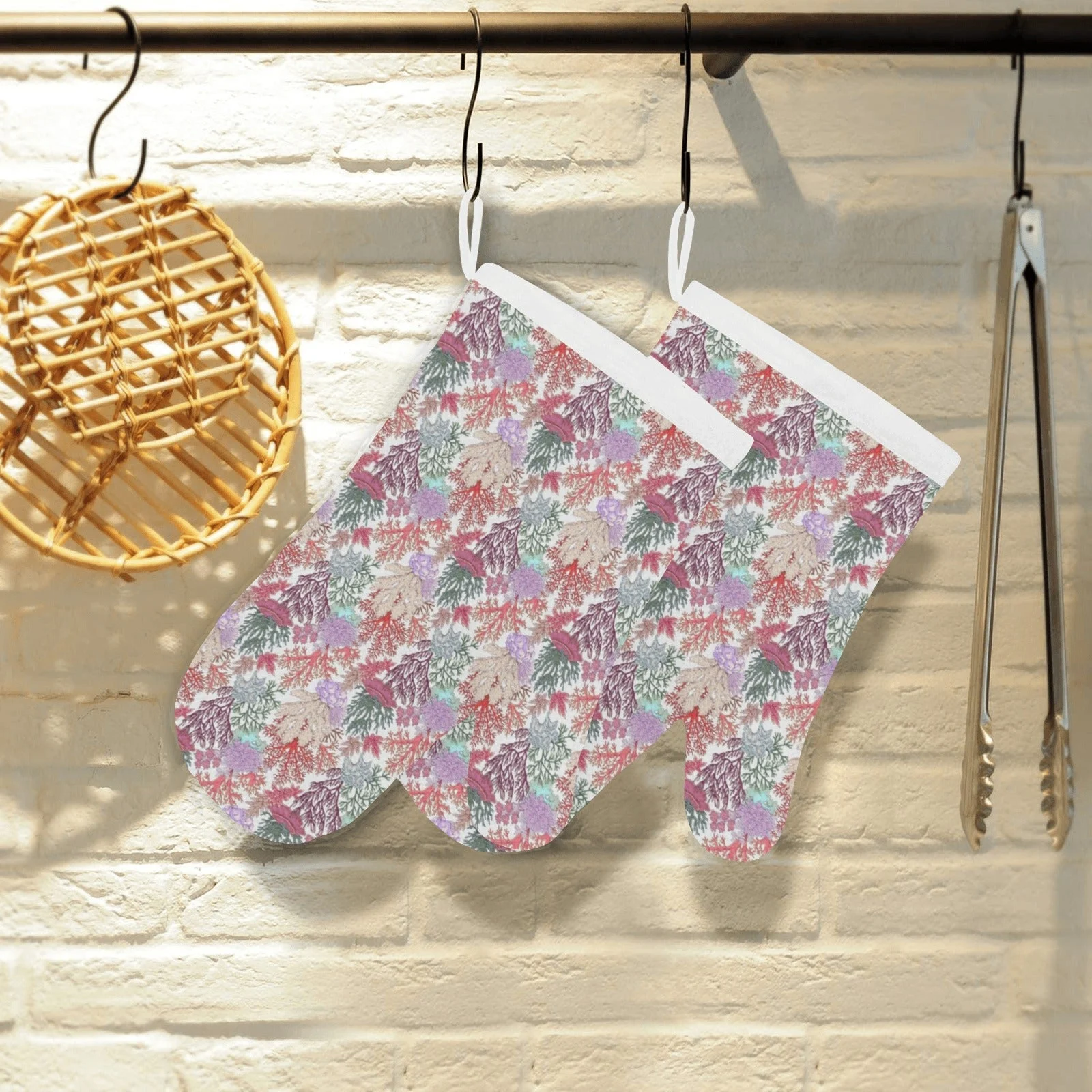 Coral Reef Pattern Print Design 03 Heat Resistant Oven Mitts Pot Holders Set Coral Reef Pattern Print Design 03 Heat Resistant Oven Mitts Pot Holders Set