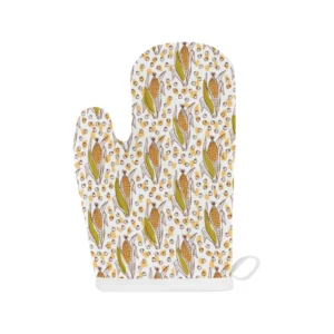 Corn Pattern Print Design 02 Heat Resistant Oven Mitts Pot Holders Set