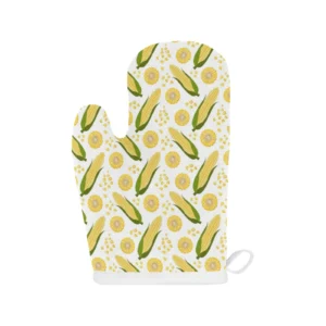 Corn Pattern Print Design 05 Heat Resistant Oven Mitts Pot Holders Set