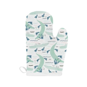Crocodile Diver Pattern Heat Resistant Oven Mitts Pot Holders Set