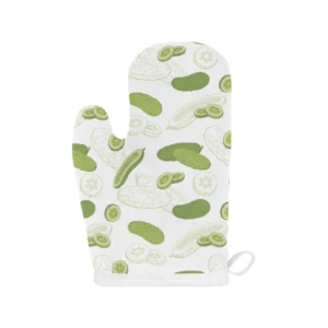 Cucumber Sketch Pattern Heat Resistant Oven Mitts Pot Holders Set