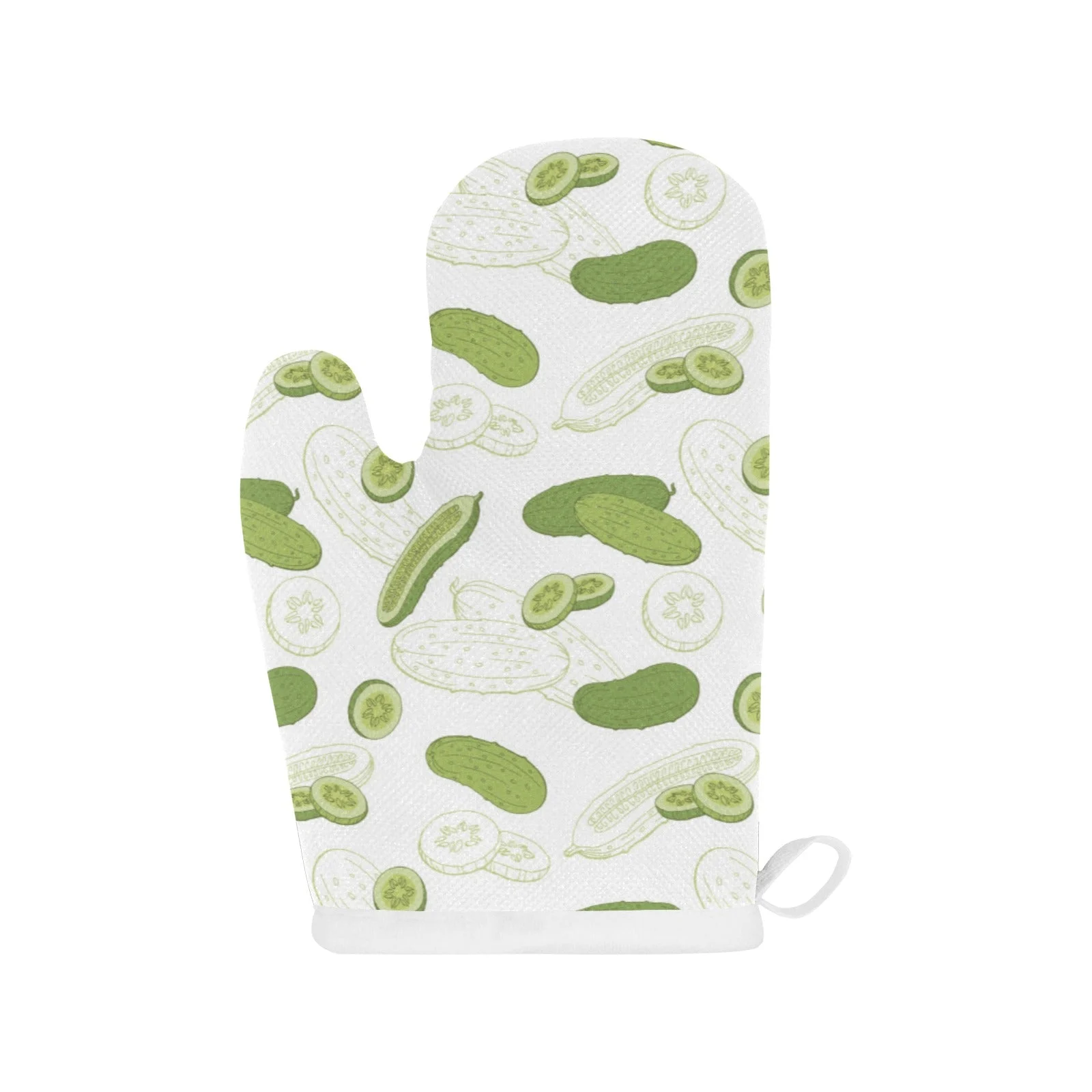 Cucumber Sketch Pattern Heat Resistant Oven Mitts Pot Holders Set Cucumber Sketch Pattern Heat Resistant Oven Mitts Pot Holders Set