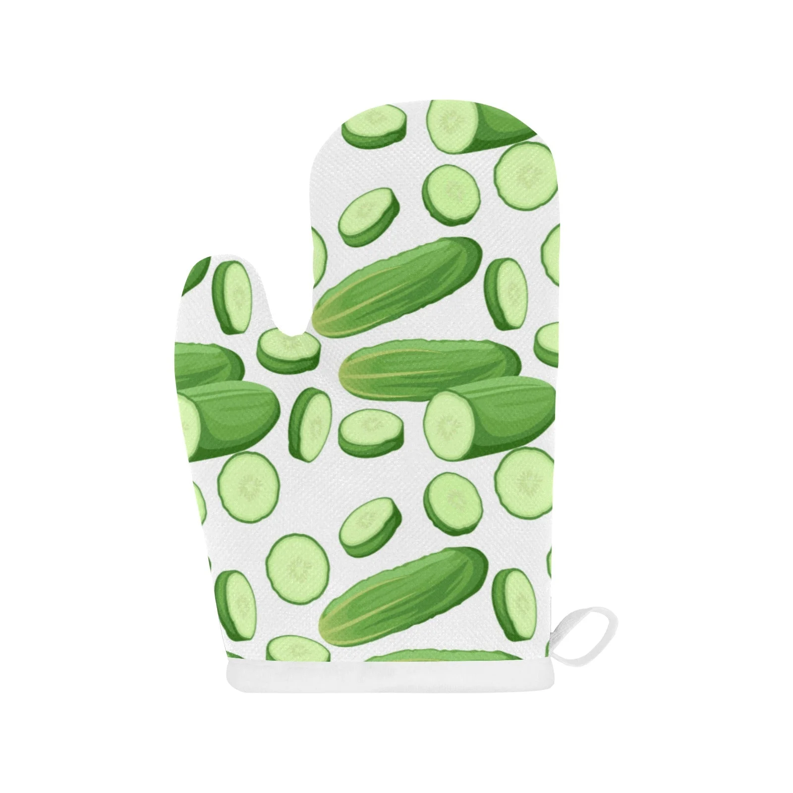 Cucumber Whole Slices Pattern Heat Resistant Oven Mitts Pot Holders Set Cucumber Whole Slices Pattern Heat Resistant Oven Mitts Pot Holders Set