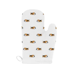 Cute Beagle Dog Sleeping Pattern Heat Resistant Oven Mitts Pot Holders Set
