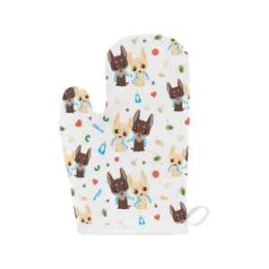 Cute Chihuahua Dog Pattern Heat Resistant Oven Mitts Pot Holders Set