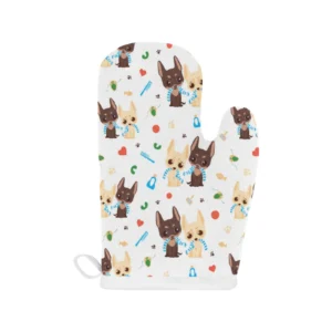 Cute Chihuahua Dog Pattern Heat Resistant Oven Mitts Pot Holders Set